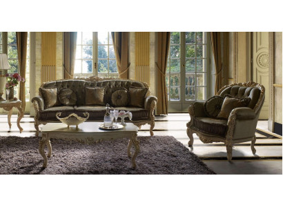 Italienesch Design Sofa Sofagarnitur 3+1 Sëtzer Canapé Polster Garnitur Miwwelen