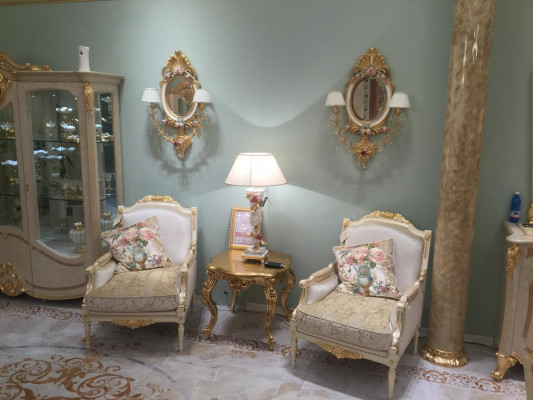 Fautteuil Canapé Couch-Dësch Dësch Canapéen Wunnzëmmer Set 2x Fautteuil Niewendësch 3-dëelg.