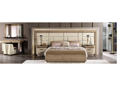 Design Miwwelen Modern Luxus Better Nei Bett 2x Nuetsdësch 3-deeler Schlofzëmmer Set