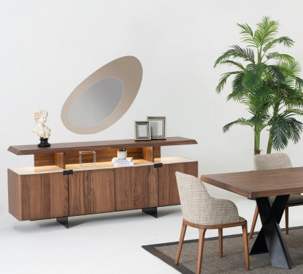 2-Stéck Luxus Holz Kommode Schaf Sideboard Anrichte Design Miwwel
