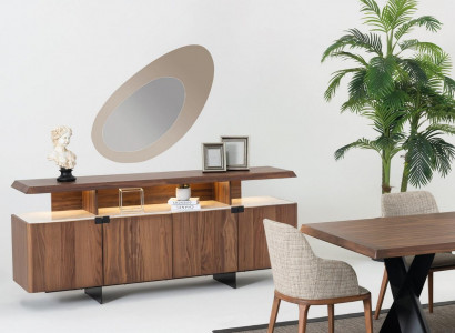 2-Stéck Luxus Holz Kommode Schaf Sideboard Anrichte Design Miwwel