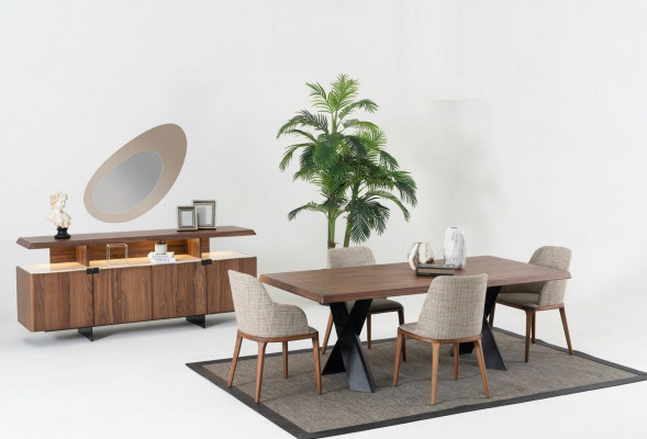 2-Stéck Luxus Holz Kommode Schaf Sideboard Anrichte Design Miwwel