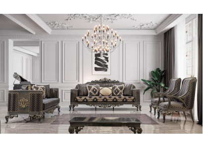Sofa Chesterfield Designer Grupp 5tlg. Set Sofagarnitur 3+3+1+1 Sëtz Couchtisch