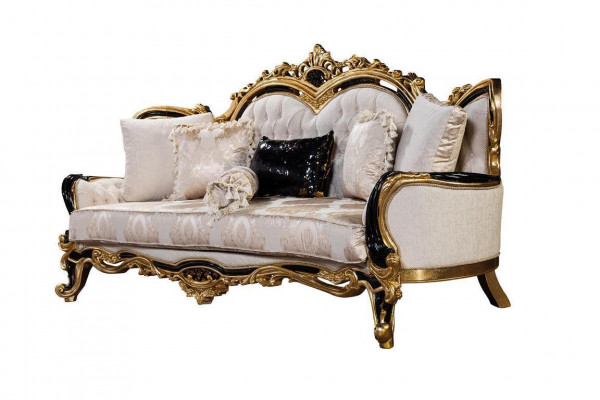 Sofagarnitur Klassesch Luxus Sofaen Fauteuil Wohnzimmer Set 3+1 Sëtz Chesterfield