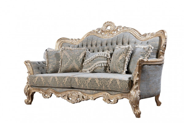 Chesterfield 3 Sëtzer Designer Sofa Luxus Polster Sofas Couchen Stoff Textil