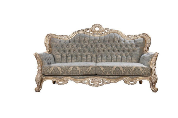 Chesterfield 3 Sëtzer Designer Sofa Luxus Polster Sofas Couchen Stoff Textil