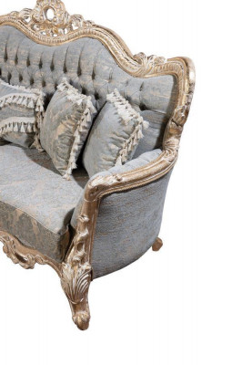 Chesterfield 3 Sëtzer Designer Sofa Luxus Polster Sofas Couchen Stoff Textil