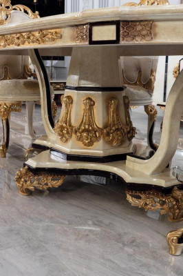 Klassesche Luxus Dësch Holz Dëscher Barock Rokoko Antik Stil Iess Wunn Zëmmer nei