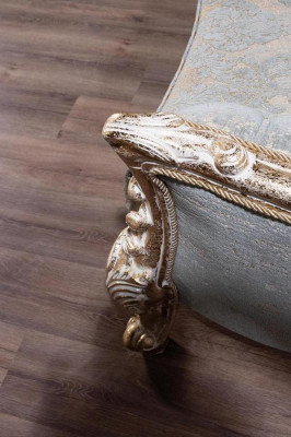 Fotell Ouerfotell Chesterfield Stull Sëtz Polster Canapé Lounge Holz Luxus Nei