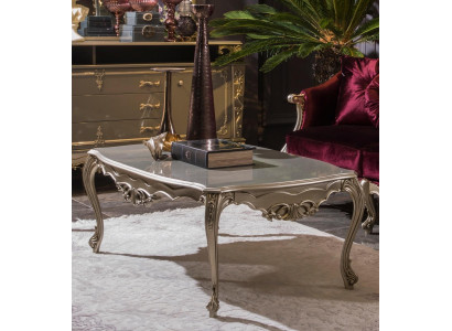 Sëlwer Couchtisch Kaffisdësch Design Dësch Wunnzëmmer Dëscher