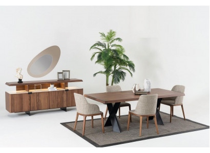 Iesszëmmer Set Dësch 4x Still Sideboard Spigel Iessgrupp Design