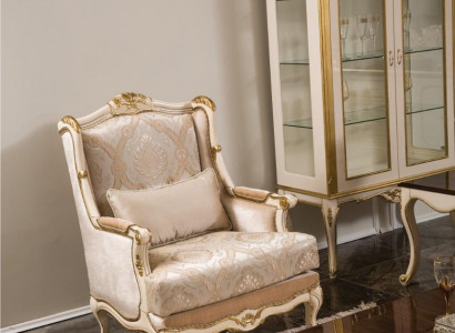 Barock Still Gold Beige Still Einsitzer Klassesch Stil Miwwelen Samt Holz