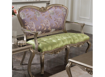 Barock Rokoko Bank Canapé Faarweg Bänken Couch Klassesch Miwwelen Chesterfield