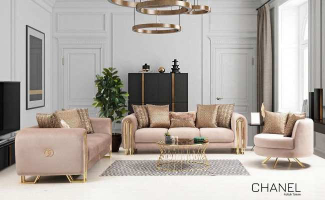 Luxus Design Still Sëtzgeleeënheet Klassesch Stil Design Textil Wunnzëmmer Lounge Nei