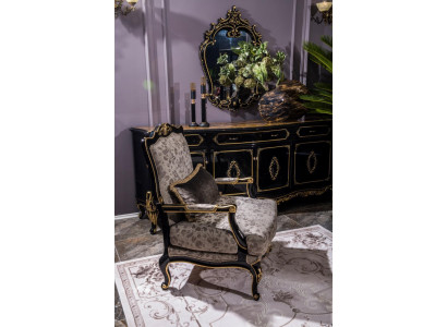 Fauteuil Polster Designer Textil 1 Sëtzer Polster Einsëtzer Miwwelen Barock