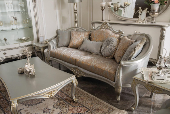 Luxus Dësch, Klassesch Couchtischen, Gold, Sëlwer Dësch, Holz