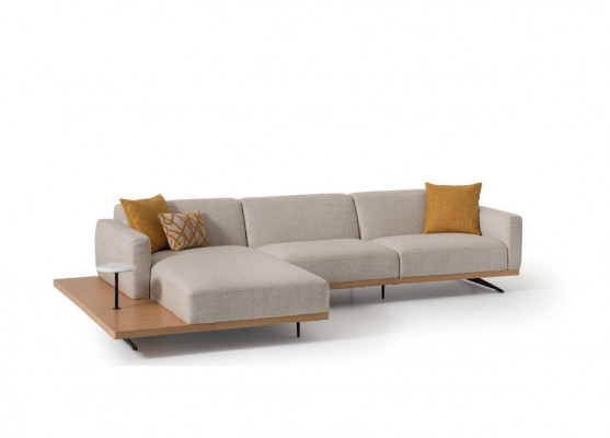 Eckcouch L-Form Canapé Fauteuil Kaffisdësch Niewendësch Këssen