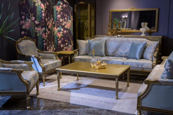 Couch Dësch Kaffi Dëscher Wunnzëmmer Luxus Couchtisch Design Gold Neien