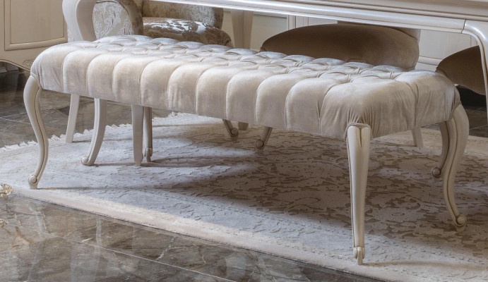 Textilpuff Polster Fousspuff Bäistell Ottoman Chaise Lounge Bänk Nee.