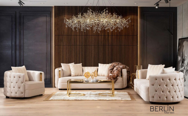 Wunnzëmmer Luxus Sesselen Modern Einsëtzer Design Chesterfield 1er Italien Miwwelen