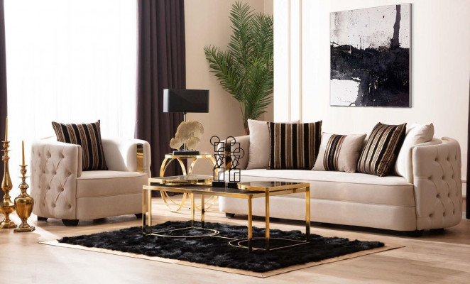 Wunnzëmmer Luxus Sesselen Modern Einsëtzer Design Chesterfield 1er Italien Miwwelen