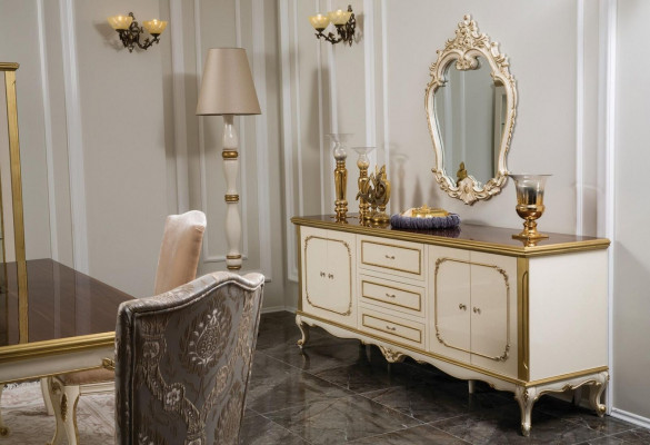 Italienesch Miwwelen Kommode Gold Barock Rokoko Sideboard Kommoden Holz