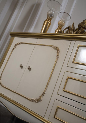 Italienesch Miwwelen Kommode Gold Barock Rokoko Sideboard Kommoden Holz