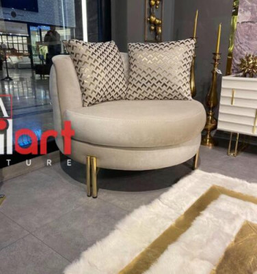 Fotell Sëtz Setzer Design Wunnzëmmer Polster Holz Polster Modern Luxus Beige
