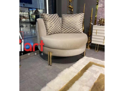 Fotell Sëtz Setzer Design Wunnzëmmer Polster Holz Polster Modern Luxus Beige