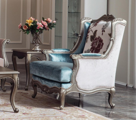 Fauteuil Einsitzer Luxus 1Sëtzer Polster Sëtz Textil Sëtz Stoff Klassesch