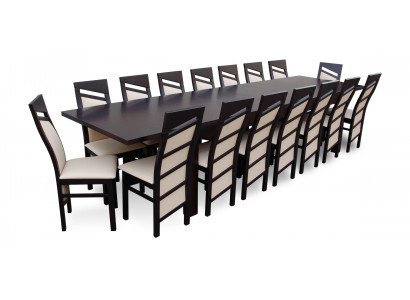 Design Iesszëmmer Garnitur Stull Set Dësch + 12 Stullen Iessgarnituren Dëscher Holz