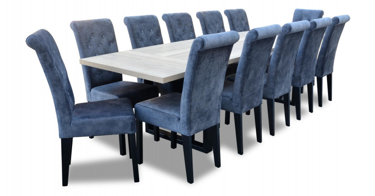 Luxus Iesszëmmer Design Garnitur 7tlg. Set Dësch + 6 Stull Modern Komplett Neit
