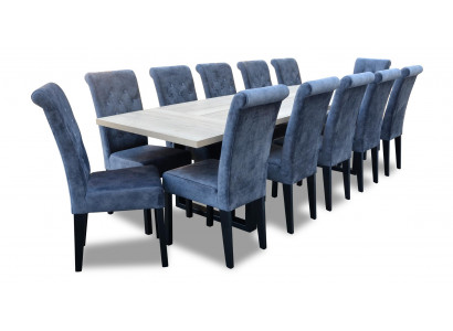 Luxus Iesszëmmer Design Garnitur 7tlg. Set Dësch + 6 Stull Modern Komplett Neit