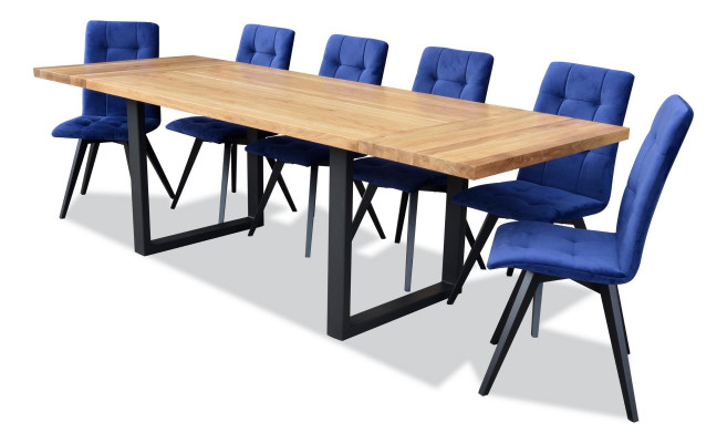 Klassesch Zesummestellung Iessdësch Dësch Holz Iesszëmmer 6x Stull Set Still 7 Deeler Set