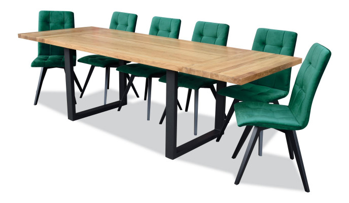 Design Iesszëmmer Stull Set Metall Dëscher Fotel 6x Still Dësch Garnitur 7tlg.