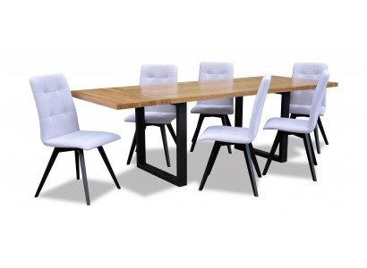 Iesszëmmer Holz Dësch Design Wunn Set Garnitur Set Klassesch Miwwelen 7 Deeler. Nei.