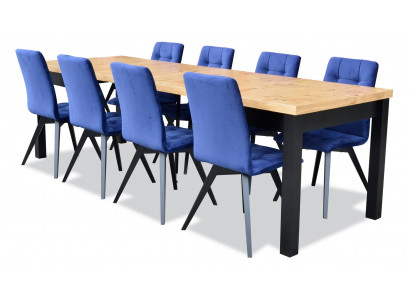 Iesszëmmer 6 Still 7-deelegt Set Lehnstuhl Garnitur Rechtéckeg Iessdësch Stull Grupp