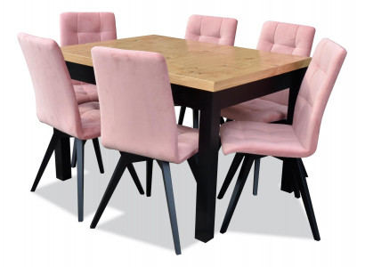 Luxus Iesszëmmer Grupp Garnitur Design 7tlg. Dësch + 6 Stull Lehnstull Miwwelen