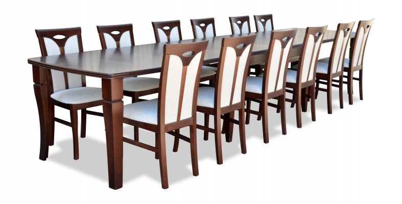 Komplett Set Iessdësch 12 Still Iesszëmmer Set Iess Gruppen Holz Dësch Dëscher 13 Deeler