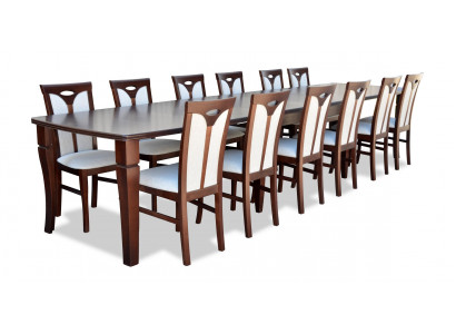 Komplett Set Iessdësch 12 Still Iesszëmmer Set Iess Gruppen Holz Dësch Dëscher 13 Deeler