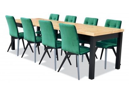 Iesszëmmer Set Luxus Dësch 6x Still Iessdësch Lehnstill Garnitur 7tlg.Gruppe Nei