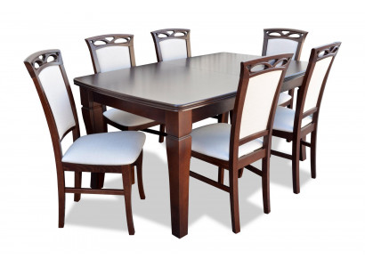 Iesszëmmer Holzdëscher Iessgruppeset Stull Grupp Neien Dësch 6 Design Still 7tlg