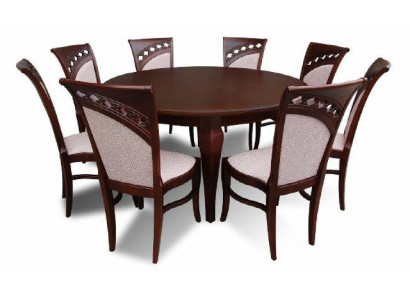 Moderne Iessdësch Dësch Holz Iesszëmmer Garnitur 8x Stull Set Still 9 Deeler Set