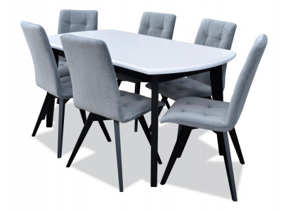 Iesszëmmer Garnitur Set Klassesch Dësch 6x Still Luxus Dëscher 7tlg Komplett Nei