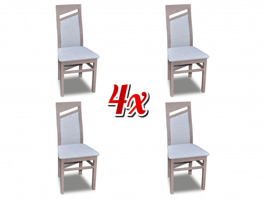 Designer Holz Textil Polster Still Gastro Iesszëmmer Stoff Set 4x Fotell Still