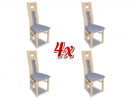 Grupp Sëtz Polster Lehn Still Garnitur Holz Massiv Luxus Sëtz Set 4x Stull