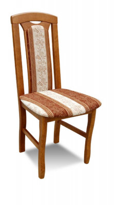 Stull ouni Armleef Esszëmmerstull Holz Stoff Esszëmmer Design Sesselle.