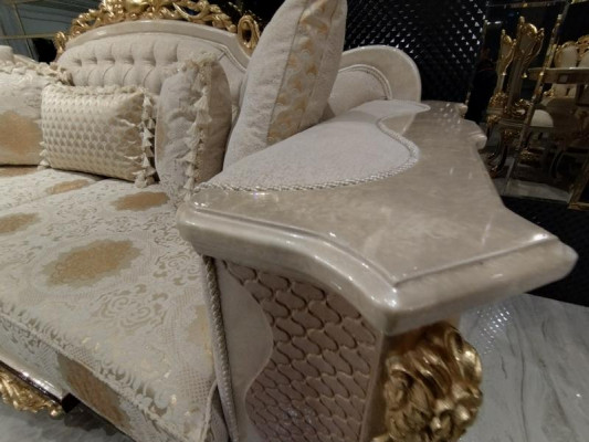 Dreisëtzer Design Sofa 3 Sëtzer Couchen Textil Chesterfield Sofa 3er Stoff Nei