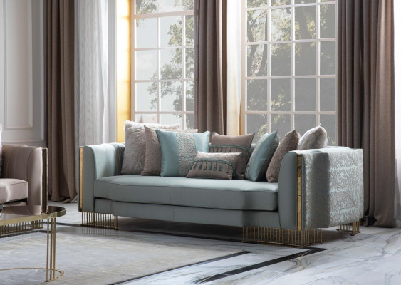 Stilvoll Sofagarnitur 2x Sofas Klassesch Design Miwwelen mat Armleeën 4+3