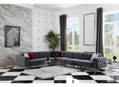 Chesterfield Eckgarnitur Eckcouch Sofa Canapé Polster Ecksofa Miwwelen
